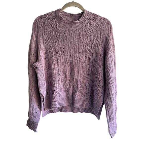 Zadig & Voltaire Lili C Destroy Mauve Lavender Cashmere Sweater size Medium - Picture 5 of 7